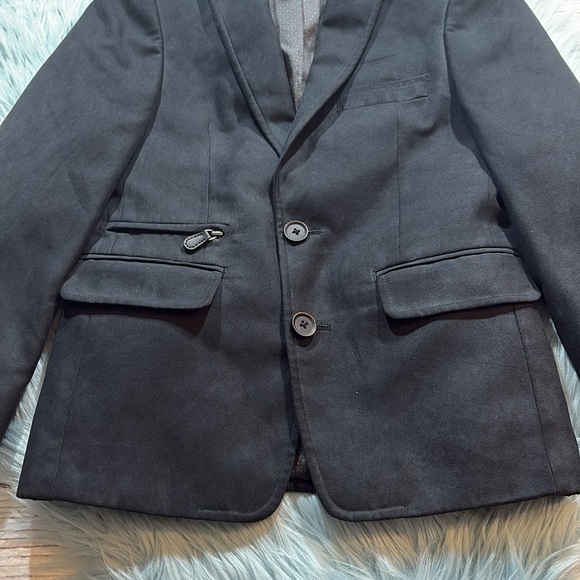 Michael Kors Black Faux Suede Suit Jacket sz 10 - Picture 4 of 9